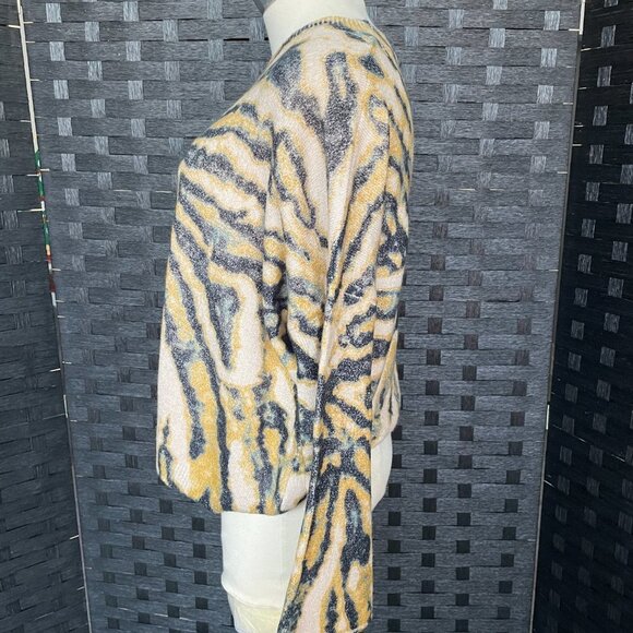 Gilded Intent Women's Oversize Sweater yellow/black tie dye Bell Sleeve Size S - Picture 2 of 7